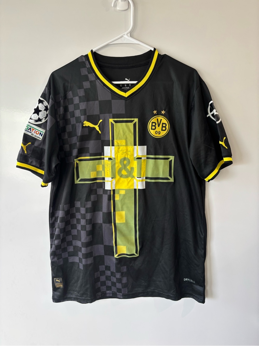 PUMA Borussia Dortmund BVB 2020/21 Away Soccer Jersey Black Yellow #1
